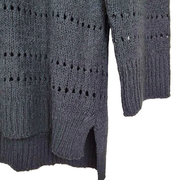 4/$25 -Cable & Gauge Black Open Knit Crew Neck Sweater - Size S - Picture 2 of 5